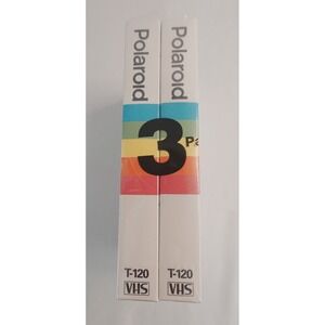 Polaroid Supercolor‎ T-120 VHS Lot Of 2 Video Cassette Tapes 6 hours New Sealed